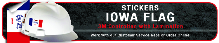 Iowa State Flag Sticker | CustomHardHats.com